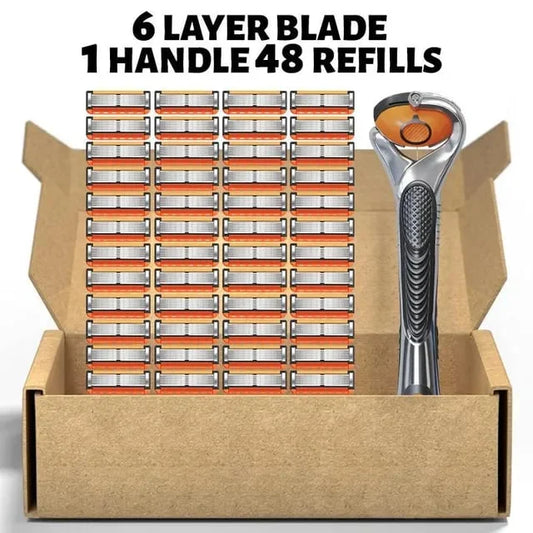 🪒 Zestaw 48 wymiennych maszynek do golenia dla mężczyzn